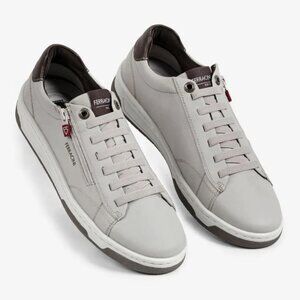 Ferracini Vox Men's Leather Slip-On Sneakers Grey 10 Casual Dress Comfort Shoes